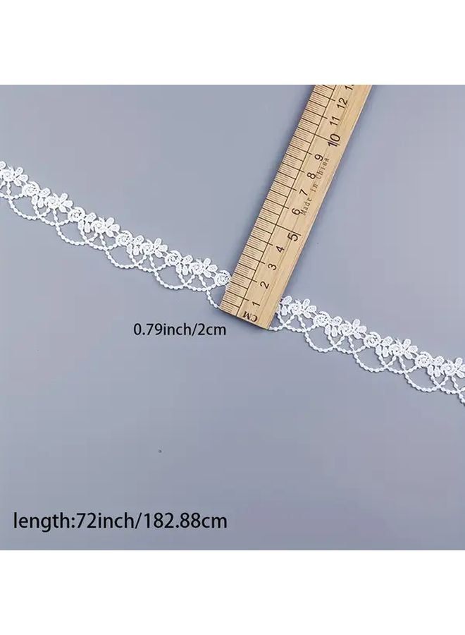 شريط الدانتيل الأبيض من البوليستر بتصميم الفراشة، 2 ياردة مع تطريز زهري لحفلات الزفاف والأعمال اليدوية DIY - Image 5