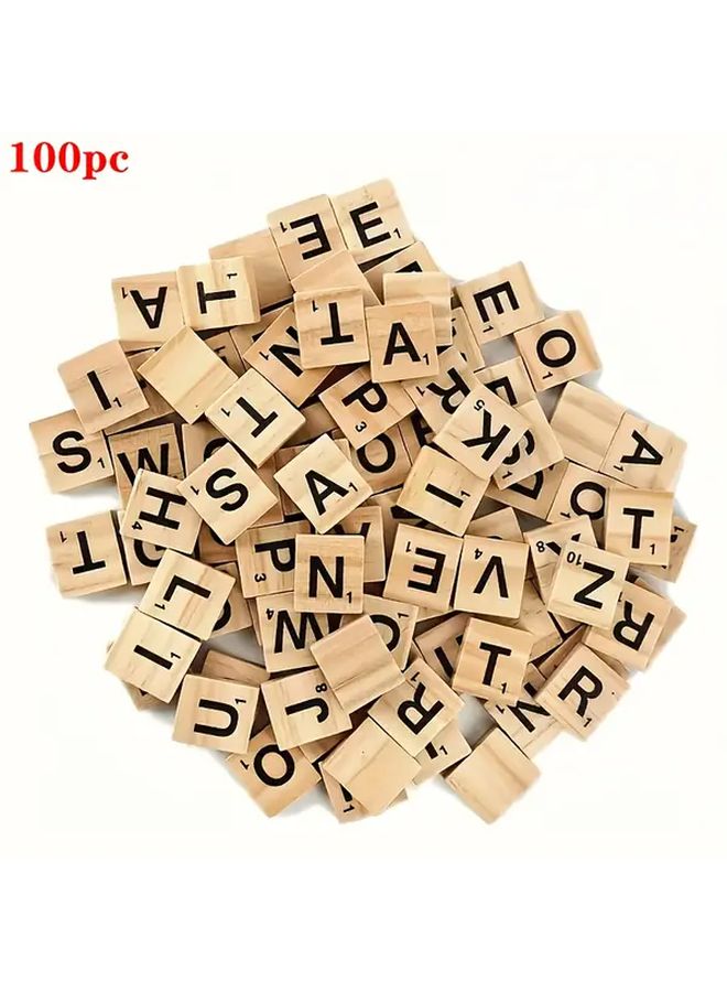 100 قطعة مكعبات خشبية صغيرة من حروف الأبجدية للزينة المنزلية المعلقة - Image 1