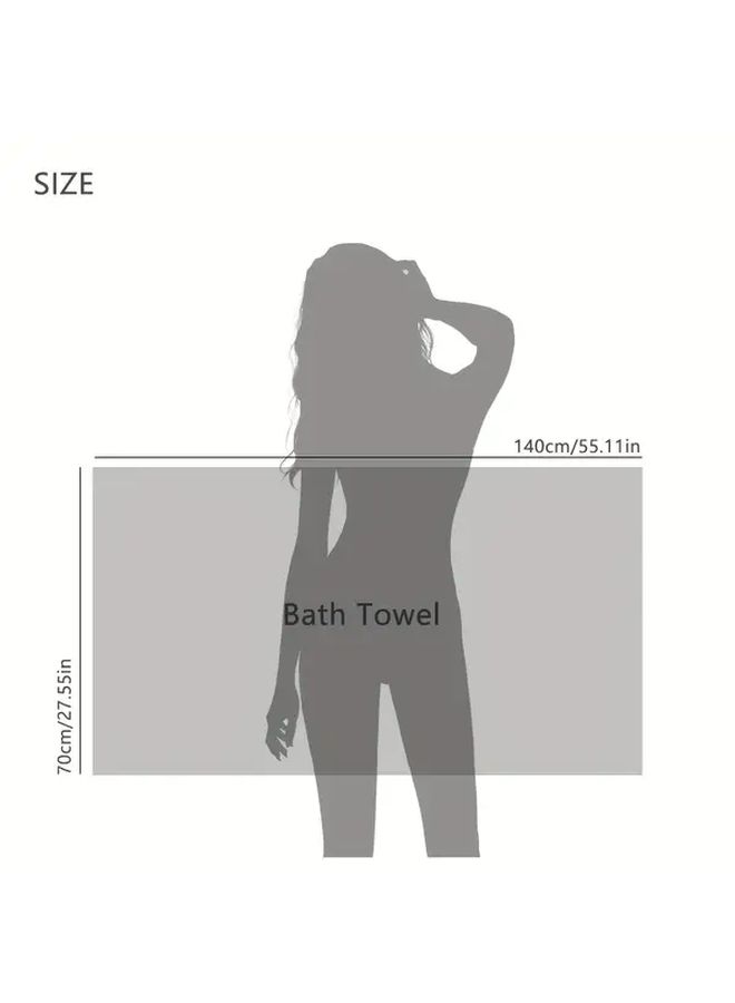Blue Cotton Bath Towel 27x55 Inches Super Absorbent Bathroom Supplies - Image 3