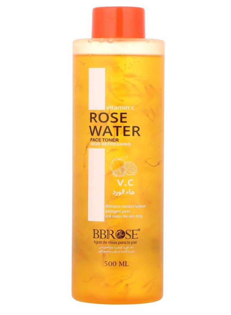 بي بي روز تونر الوجه بماء الورد وفيتامين سي يعزز انتعاش البشرة ويحافظ على توازن الرطوبة ويقبض المسام ويجعل البشرة لامعة 500 مل - Image 1