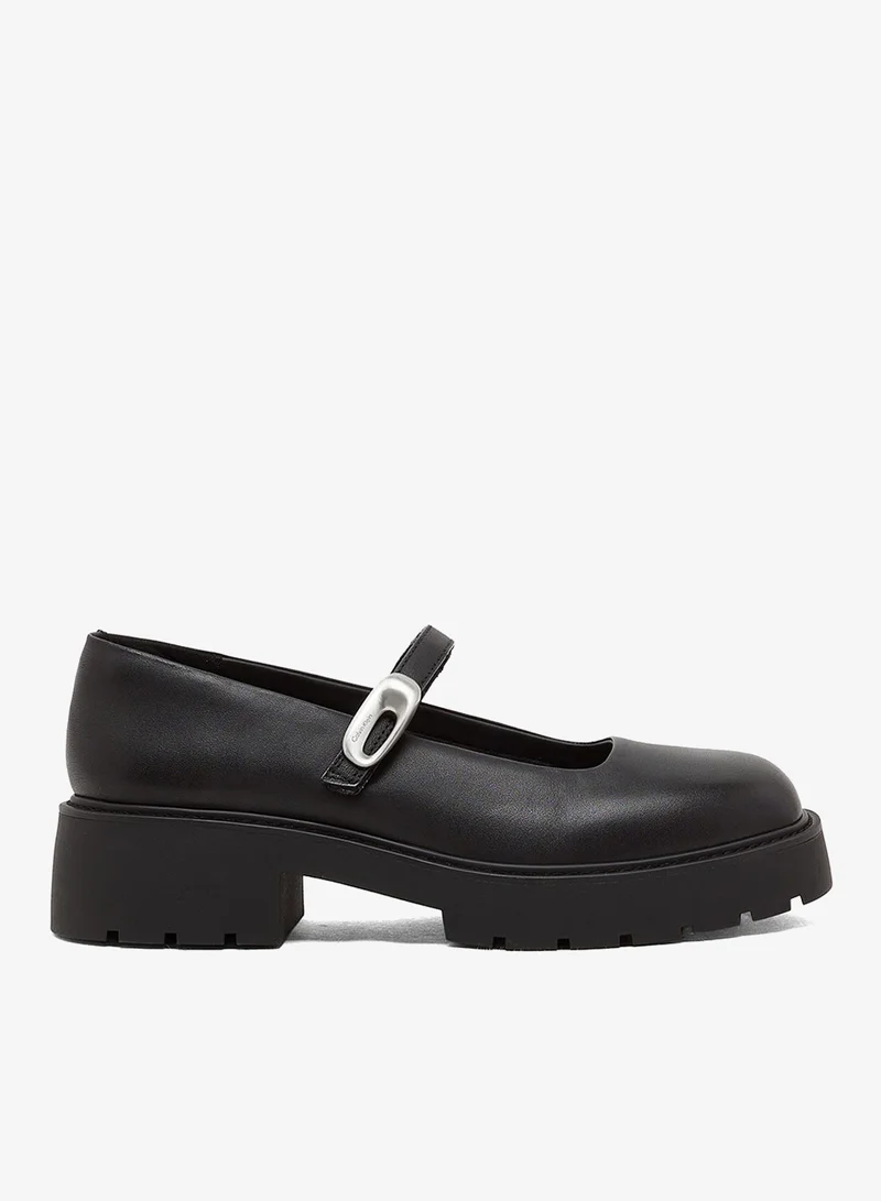 Leather Chunky Mary Jane Loafers