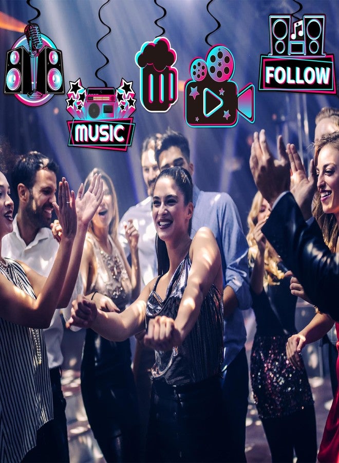 Helewilk 12Pcs Music Party Hanging Swirls Decoration, Music Short Video Party Decor for Boys Girls Adults DJ Video Party Social Media Theme Party Baby Shower Supplies - Image 5