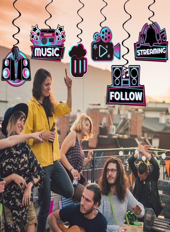 Helewilk 12Pcs Music Party Hanging Swirls Decoration, Music Short Video Party Decor for Boys Girls Adults DJ Video Party Social Media Theme Party Baby Shower Supplies - Image 4