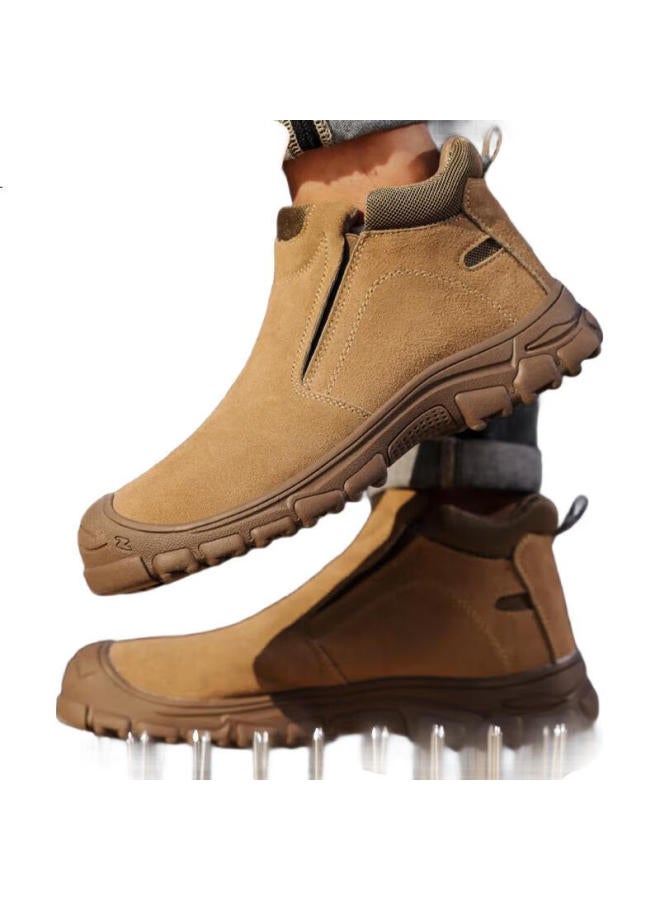 Jingtu Welder Safety Shoes Men'S High-Top Steel Toe Anti-Smashing Anti-Piercing Breathable Work Shoes E3025G-J 42 - Image 2