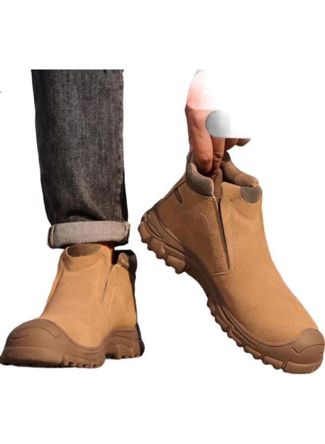 Jingtu Welder Safety Shoes Men'S High-Top Steel Toe Anti-Smashing Anti-Piercing Breathable Work Shoes E3025G-J 42 - Image 1