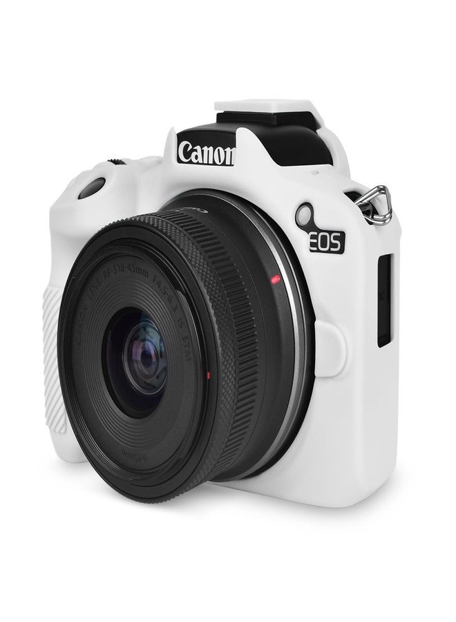 Rieibi EOS R50 Case, Soft Silicone Protective Case for Canon EOS R50 EOSR50 Camera, Lightweight EOS R50 Camera Case - White - Image 1