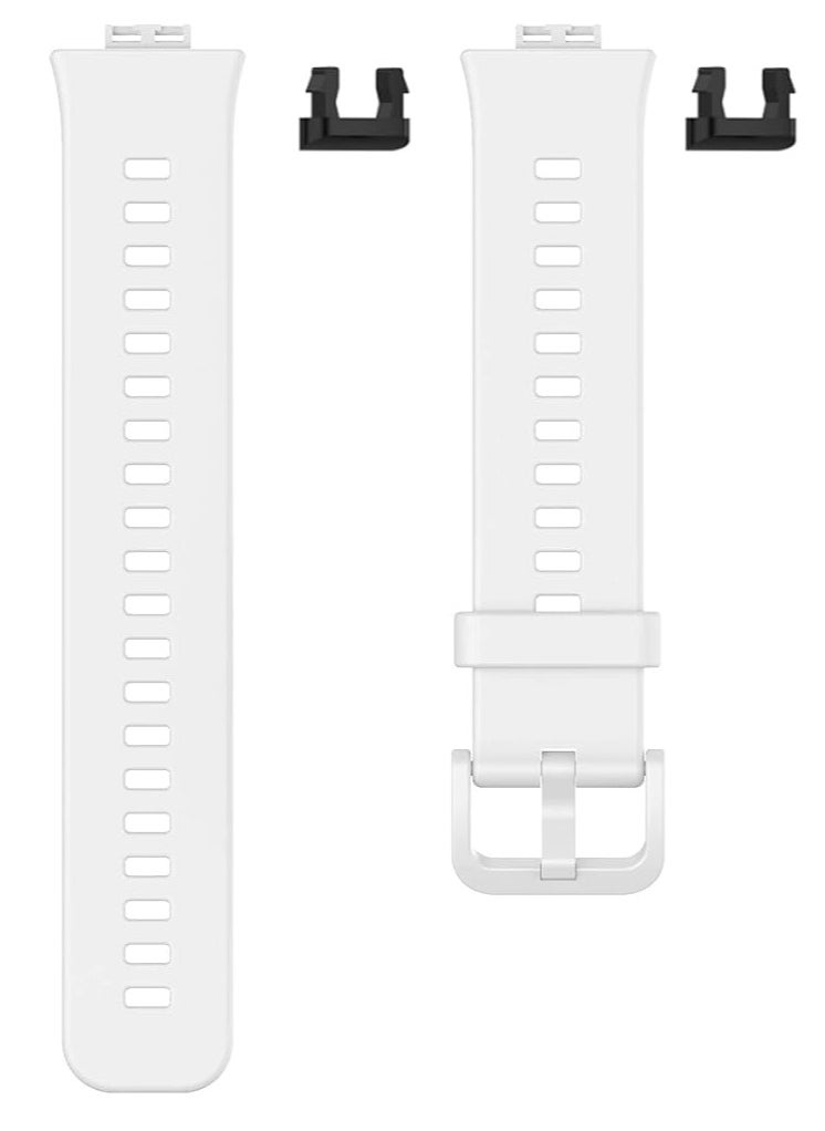 Generic Soft Silicone Sport Band Stripe Silicone Wrist Strap Replacement for Huawei Watch Fit Fitness Smart Watch Huawei Fit - White  - Image 4