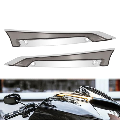 CARGLETRUE Windshield Trim Lights Windscreen Fairing Led Running Light Turn Signals Fit For Harley Road Glide Models 2015-2023 Chrome Smoke - Image 1