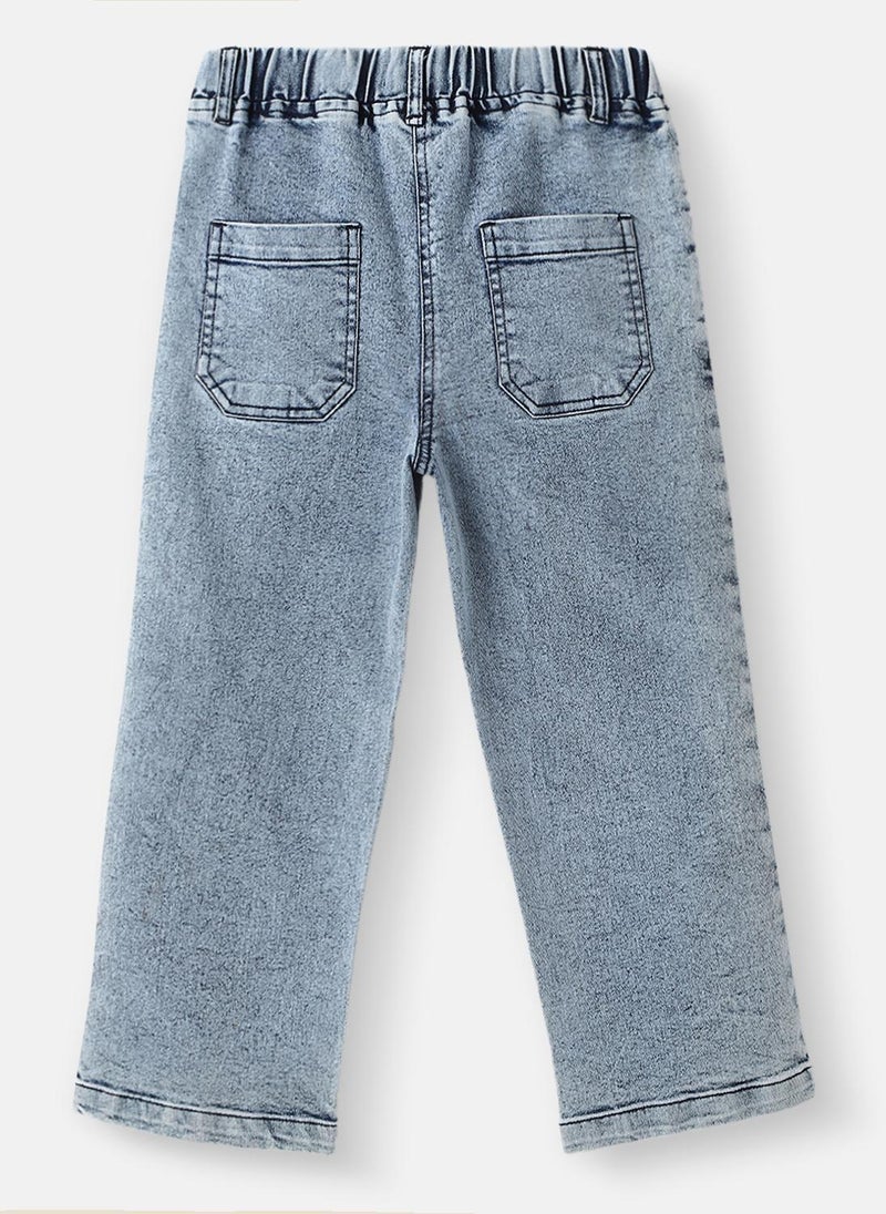 نوتيناتي جينز مطرز للبنات | بنطلون جينز للبنات |  إلى  سنوات - Image 2