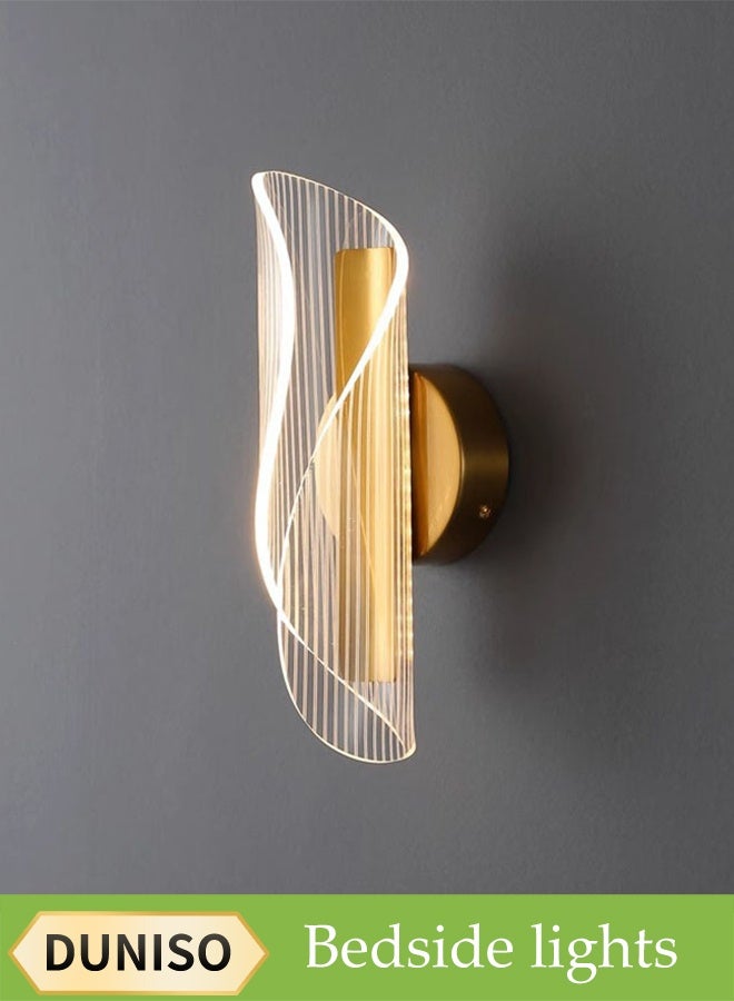 DUNISO Acrylic Wall Lamp, Streamer Living Room Background Wall Atmosphere Decorative Lamp, Bar Homestay Creative Bedroom Bedside Hotel Stair Lamp White Light  - Image 1