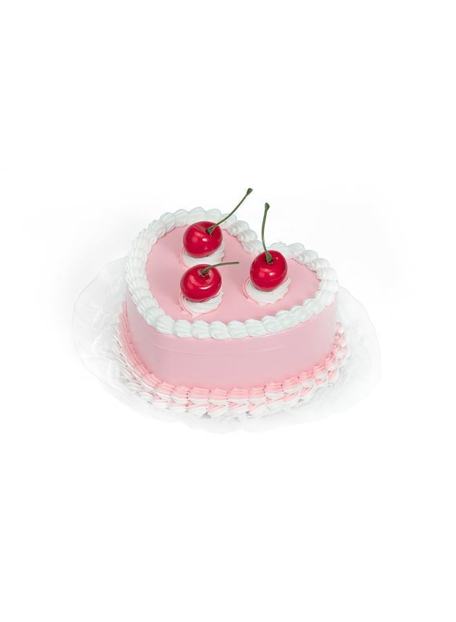 Stylor Coquette Room Decor Aesthetic, Heart Shaped Jewelry Box for Girls, Fake Cherry Pink Cake, Cute Kawaii Decorative Storage Accessories. - Image 1