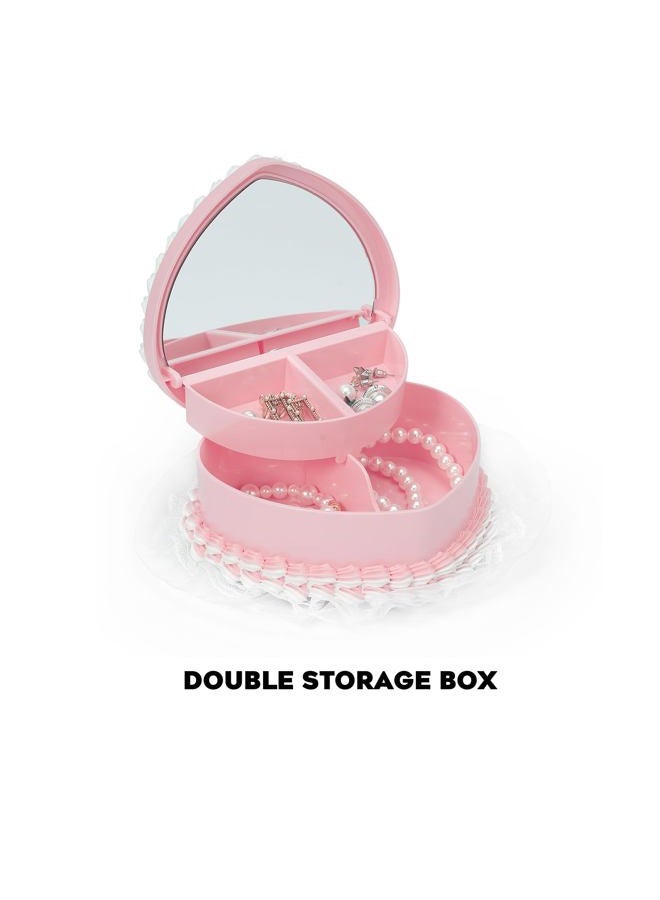 Stylor Coquette Room Decor Aesthetic, Heart Shaped Jewelry Box for Girls, Fake Cherry Pink Cake, Cute Kawaii Decorative Storage Accessories. - Image 2