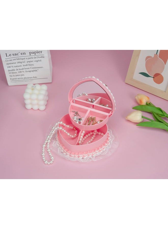 Stylor Coquette Room Decor Aesthetic, Heart Shaped Jewelry Box for Girls, Fake Cherry Pink Cake, Cute Kawaii Decorative Storage Accessories. - Image 4