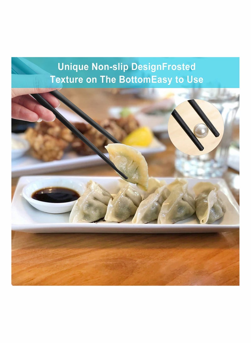 Premium Non-Slip Black Alloy Chopsticks Set for Easy Grip and Durability  - Image 3