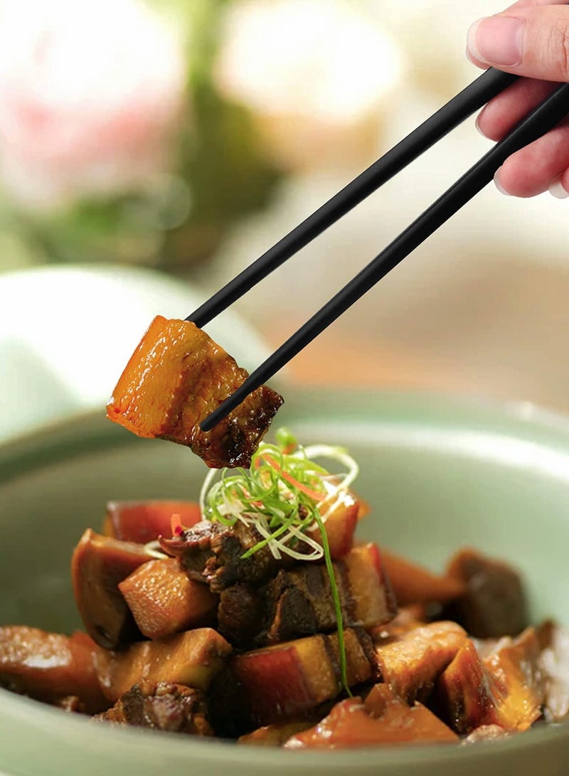 Premium Non-Slip Black Alloy Chopsticks Set for Easy Grip and Durability  - Image 2