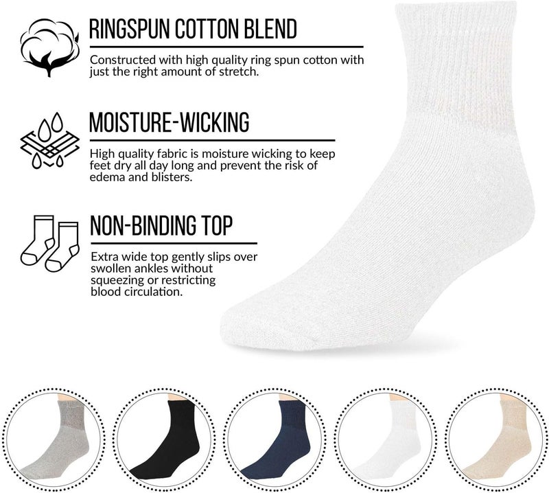 Brooklyn Socks Big and Tall Diabetic Neuropathy Ankle Socks King Size Mens Athletic Quarter Socks Size 1316 - Image 4