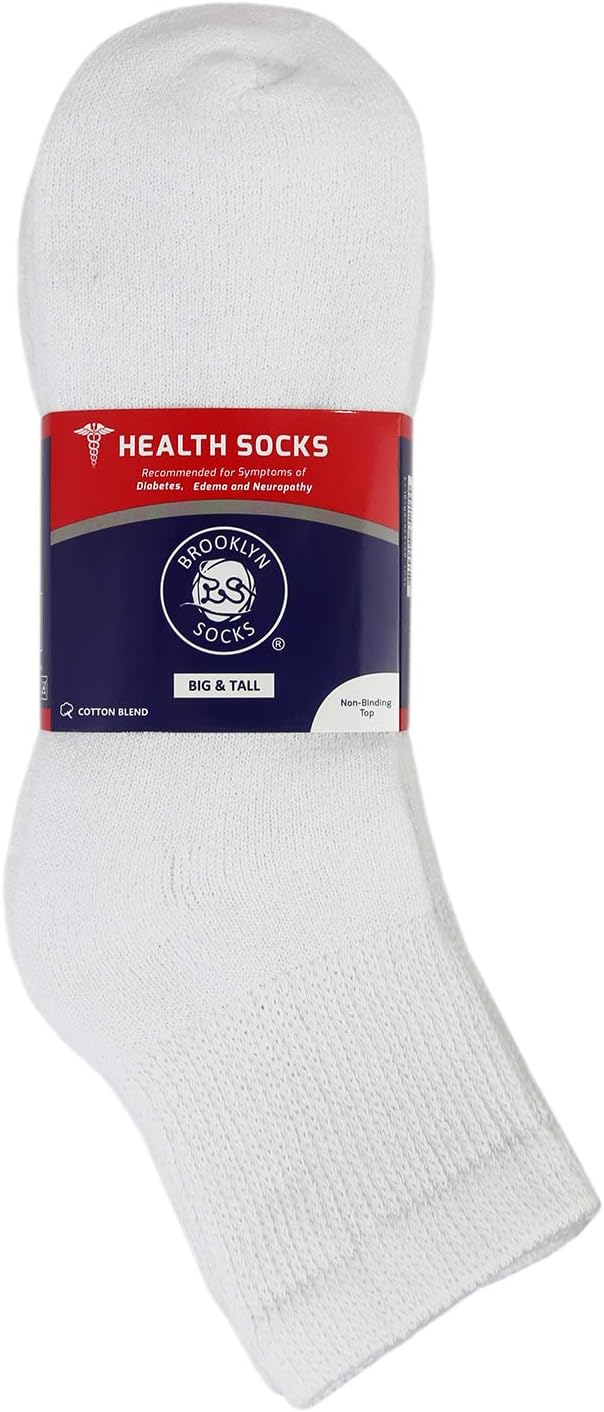 Brooklyn Socks Big and Tall Diabetic Neuropathy Ankle Socks King Size Mens Athletic Quarter Socks Size 1316 - Image 5