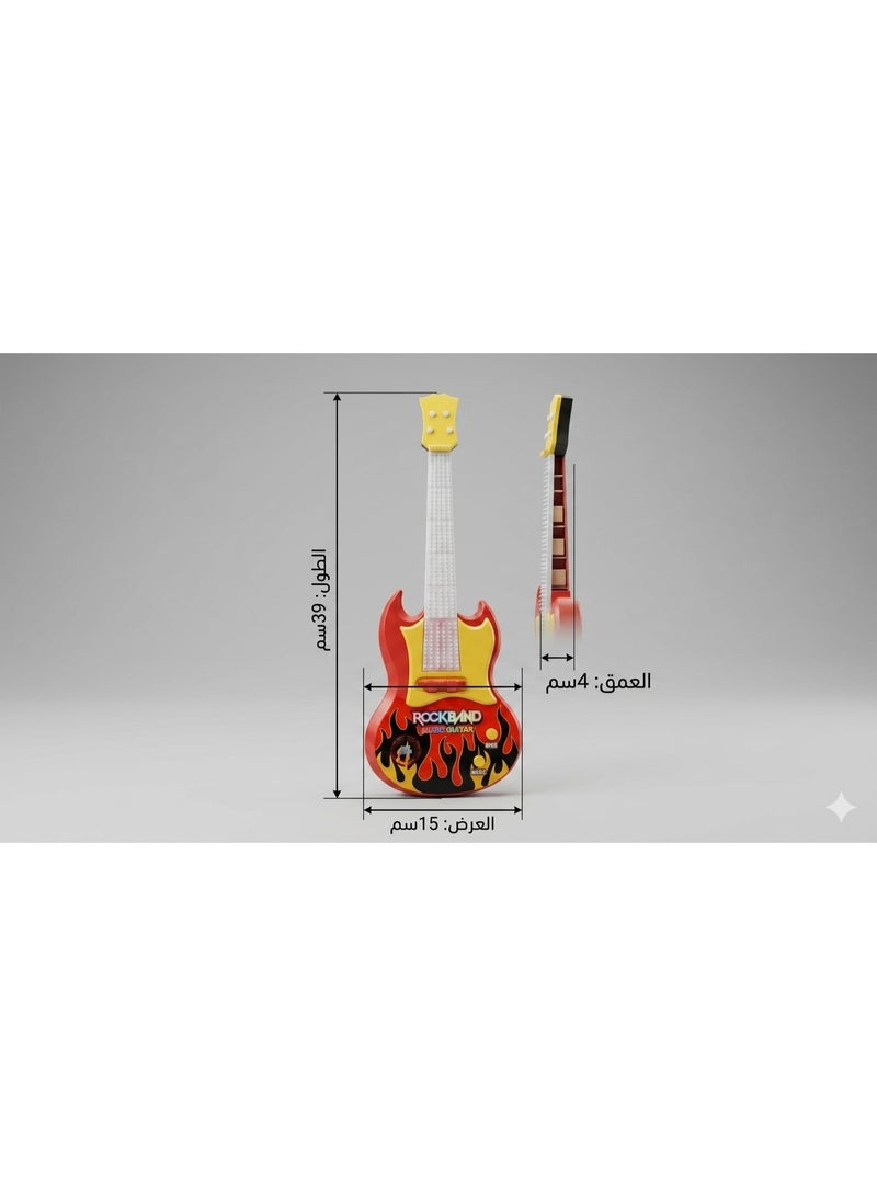 First Choice جيتار موسيقي تعليمي للأطفال من First Choice، تصميم روك عصري مع تأثيرات ضوئية وصوتية، لعبة تفاعلية لتنمية المهارات الموسيقية (متعدد الألوان) - Image 3