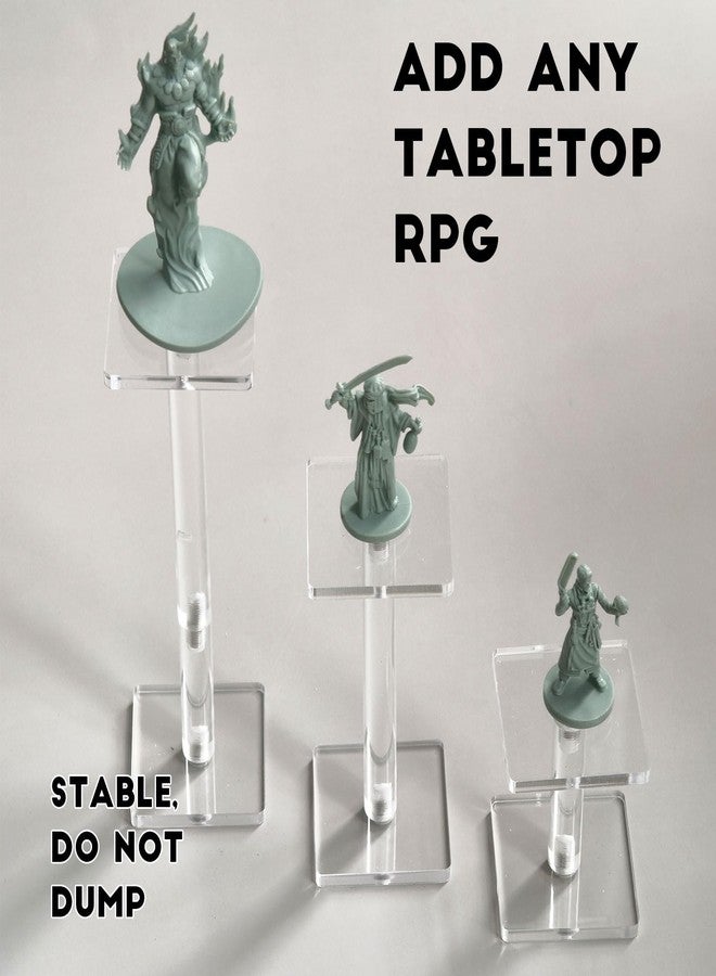 AAiphuwew 3pcs Combat Risers for Flying Miniatures, Adjustable Height Multi-Tiered Raised Platforms Flying Miniatures Combat Riser for Tabletop RPG and Board Games - Image 3