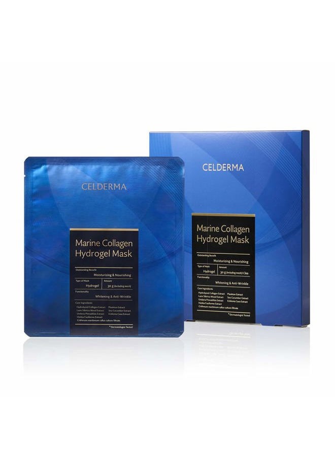 CELDERMA - Marine Collagen Hydrogel Mask [3pcs] Anti-aging, Nourishing, Intensive-hydration - Image 1