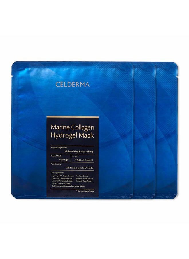 CELDERMA - Marine Collagen Hydrogel Mask [3pcs] Anti-aging, Nourishing, Intensive-hydration - Image 1