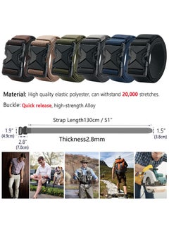 Generic Heavy Duty Quick Release Belt Elastic Stretch 1.5" Web Work Belts with Alloy Buckle for Waist Size Below 48"  - Image 2
