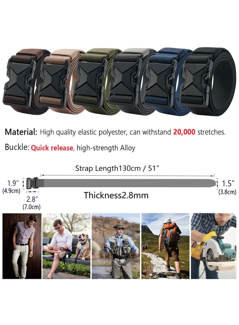 Generic Heavy Duty Quick Release Belt Elastic Stretch 1.5" Web Work Belts with Alloy Buckle for Waist Size Below 48" - Image 2