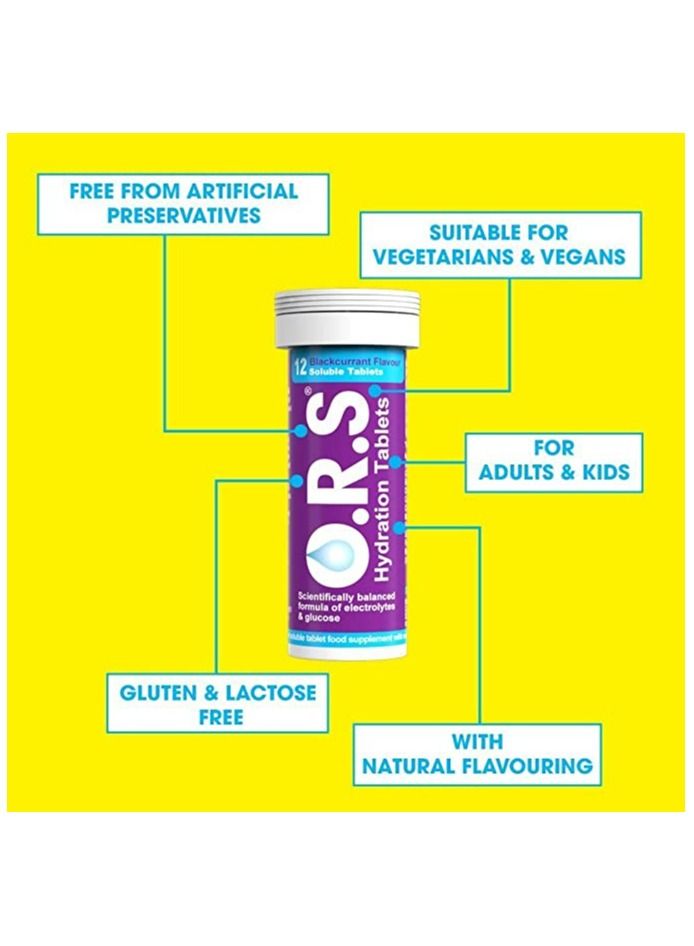O.R.S. Hydration Lemon Blackcurrant Tablets 96Pcs