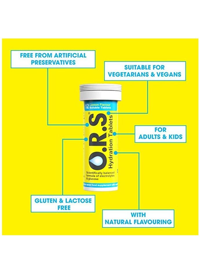 O.R.S. Hydration Lemon Blackcurrant Tablets 96Pcs