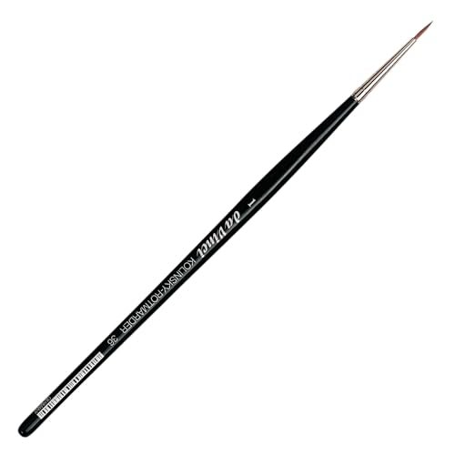 da Vinci Watercolor Series 36 Paint Brush, Round Russian Red Sable with Black Handle, Size 1 - Image 2