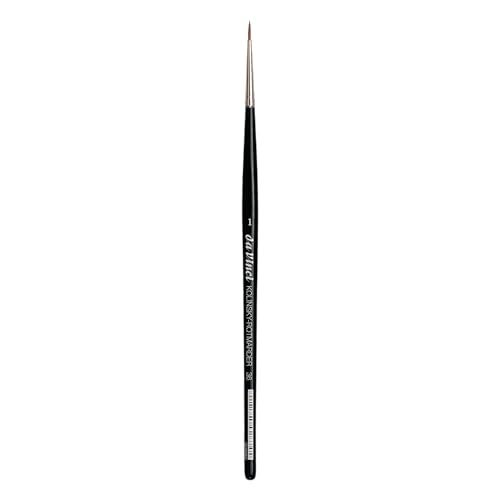 da Vinci Watercolor Series 36 Paint Brush, Round Russian Red Sable with Black Handle, Size 1 - Image 1
