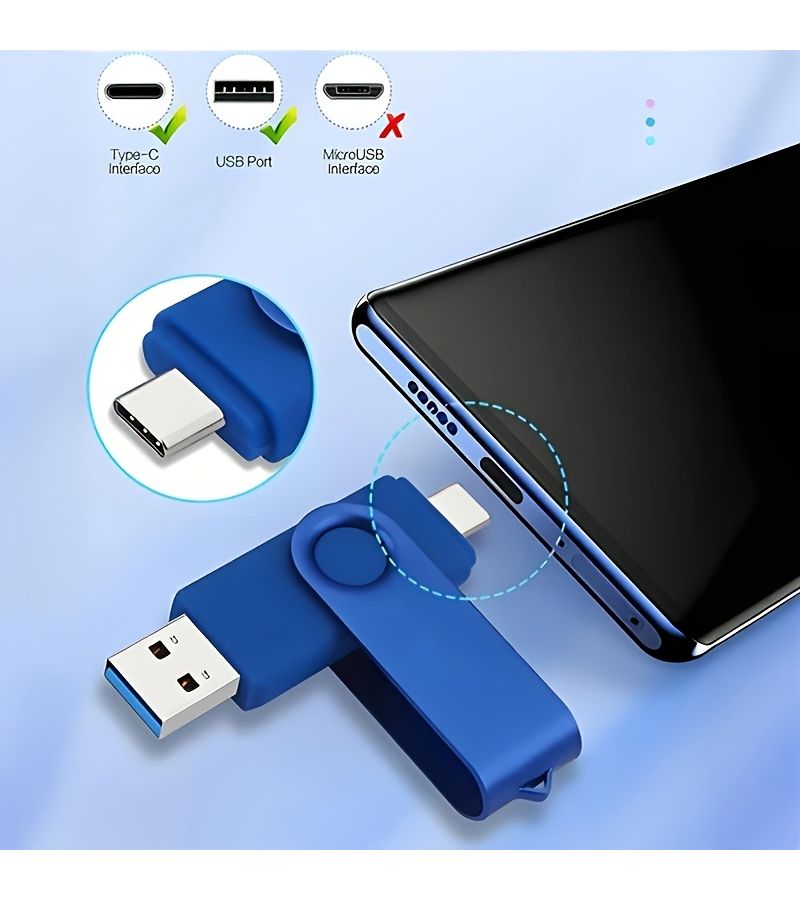 USB C Flash Drive 128MB Dual C Type Interface 2 In 1 USB 2.0 High Speed OTG Memory Stick Photo Stick For Android Smartphones Tablets Storage Green - Image 2