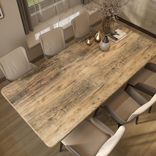 3yecao 16"×197" Thick Vintage Brown Wood Wallpaper Peel and Stick Rustic Waterproof Grey Blue Faux Wood Grain Contact Paper Vinyl Wrap Adhesive Wall Stickers for Kitchen Countertops Cabinets Cupboard - Image 2
