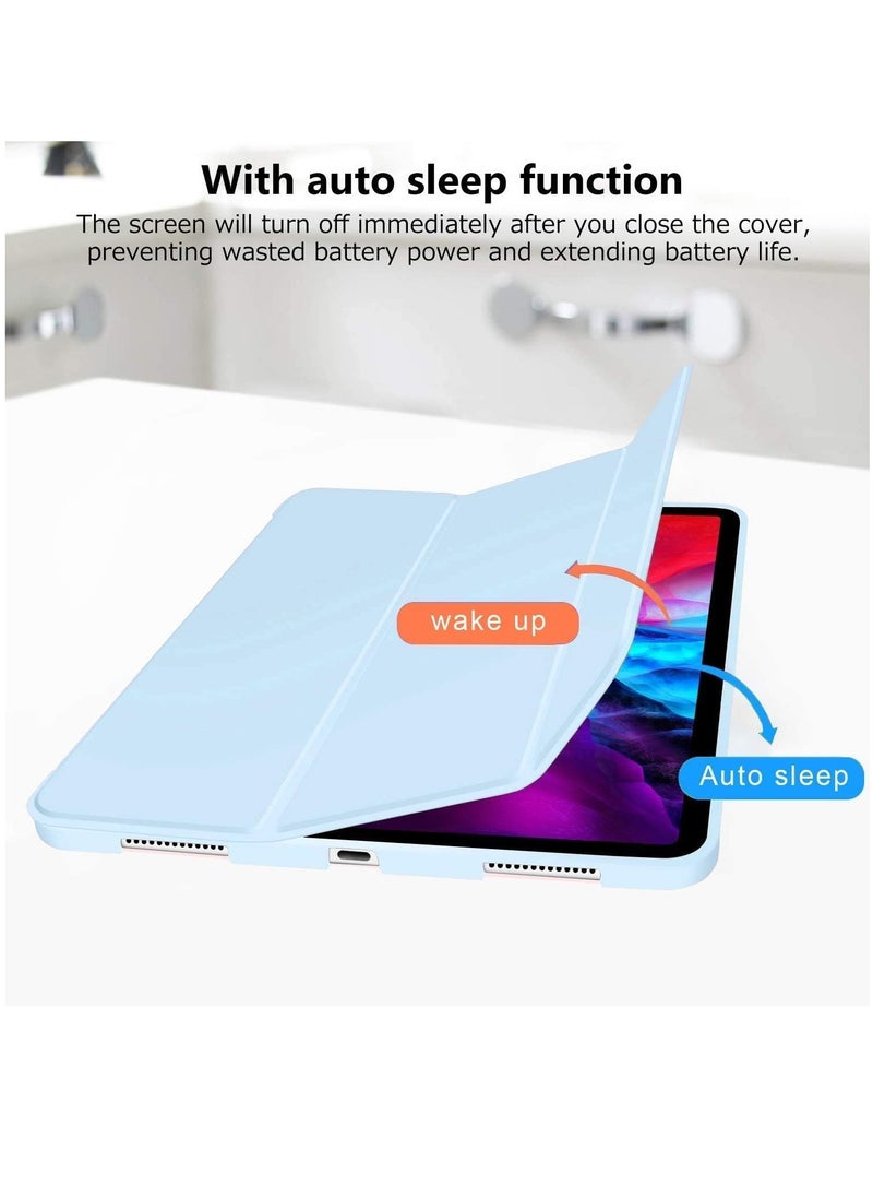 ELTRAZONE - iPad Pro 11 Case 2021 with Pencil Holder (2nd Generation), Premium Protective Case Cover with Soft TPU Back and Auto Sleep/Wake Feature for 2021/2020/2018 iPad Pro 11 (Sky Blue) - Image 1