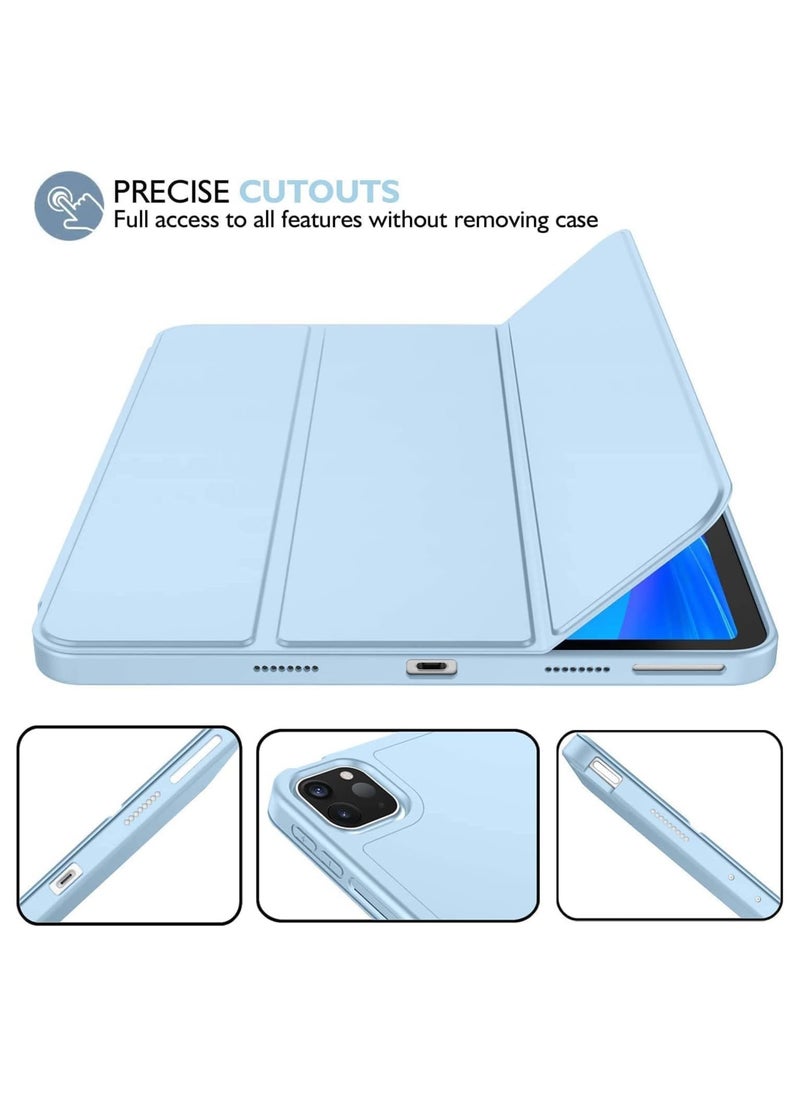 ELTRAZONE - iPad Pro 11 Case 2021 with Pencil Holder (2nd Generation), Premium Protective Case Cover with Soft TPU Back and Auto Sleep/Wake Feature for 2021/2020/2018 iPad Pro 11 (Sky Blue) - Image 1