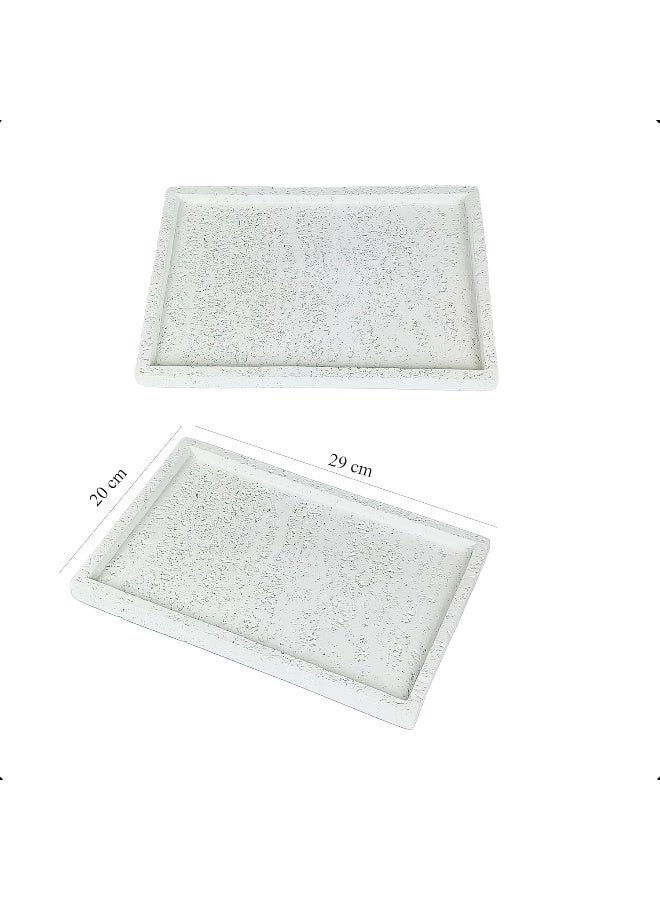 YINZUO YINZUO Minimalist Ceramic Trays Decorative Jewelry, Vanity, and Bathroom Organizer Handmade Aesthetic Trinket Dish for Candles, Soap, Keys, and Accessories (Design 4)  - Image 2