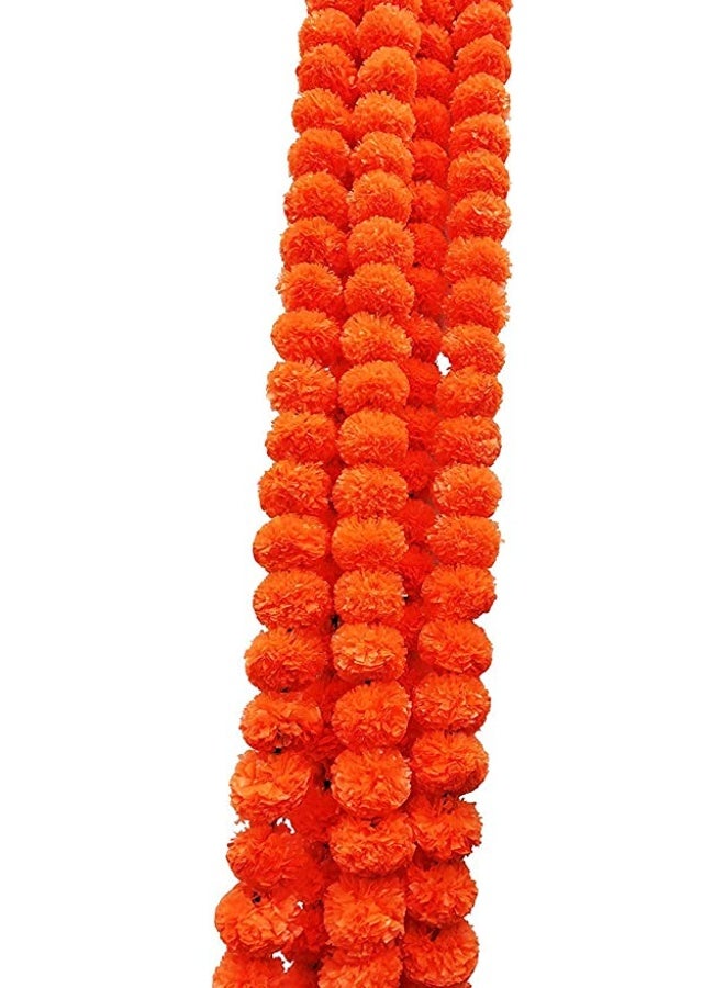 Shreeji Artificial Marigold Garland – Pack of 5, 5.1 ft Each | 34 Flowers per String | 3-Inch Blooms – Largest & Longest in Market | Indian Festival & Wedding Decor - Image 4
