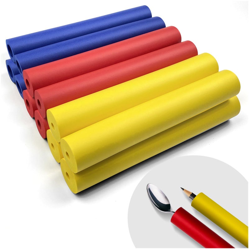 12pcs Foam Grip Tubing Adaptive Utensils Grip Tubing Built up Grip Aid for Utensils Tools and Pens for Elderly Disabled Arthritic Handicapped