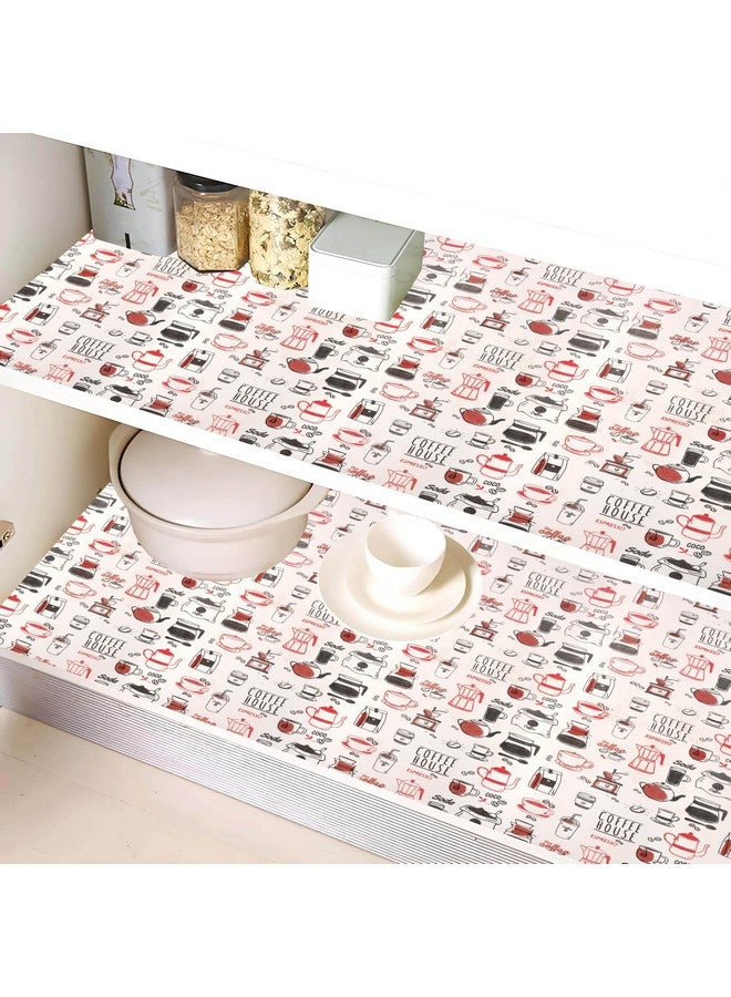 Kuber Industries Eva Shelf Liner | Eva Kitchen Cabinet Shelf Mat | Anti-Slip Bathroom Mat | Fridge Mat | Red Coffee House Wardrobe Mat | 10 Meter | White, Solid, White - Image 1