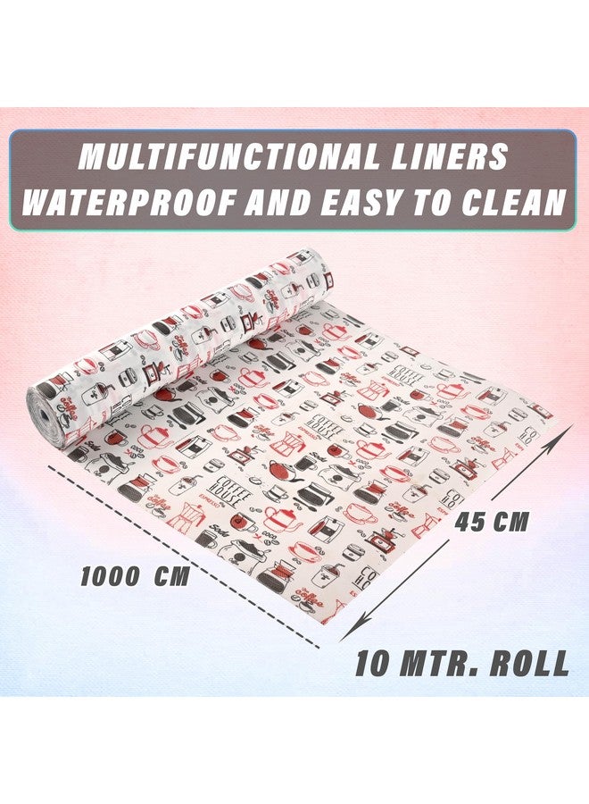 Kuber Industries Eva Shelf Liner | Eva Kitchen Cabinet Shelf Mat | Anti-Slip Bathroom Mat | Fridge Mat | Red Coffee House Wardrobe Mat | 10 Meter | White, Solid, White - Image 3