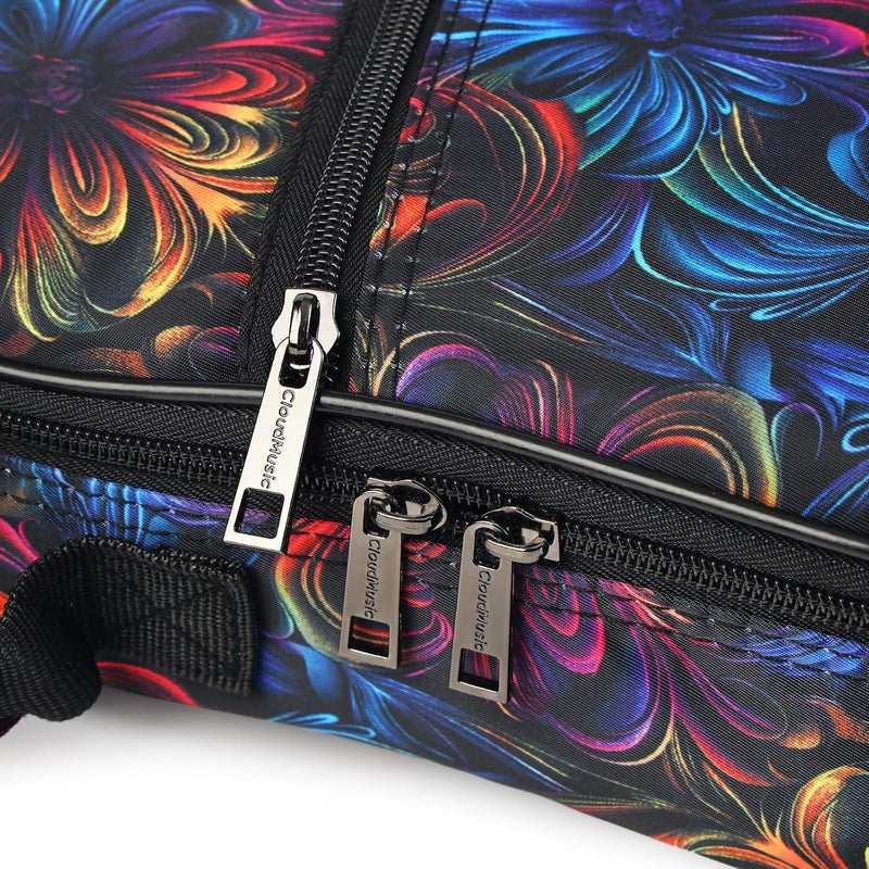 CLOUDMUSIC Ukulele Case Gig Bag Padded Backpack For Concert 23" Inch(Concert, Floral Fantasy) - Image 1
