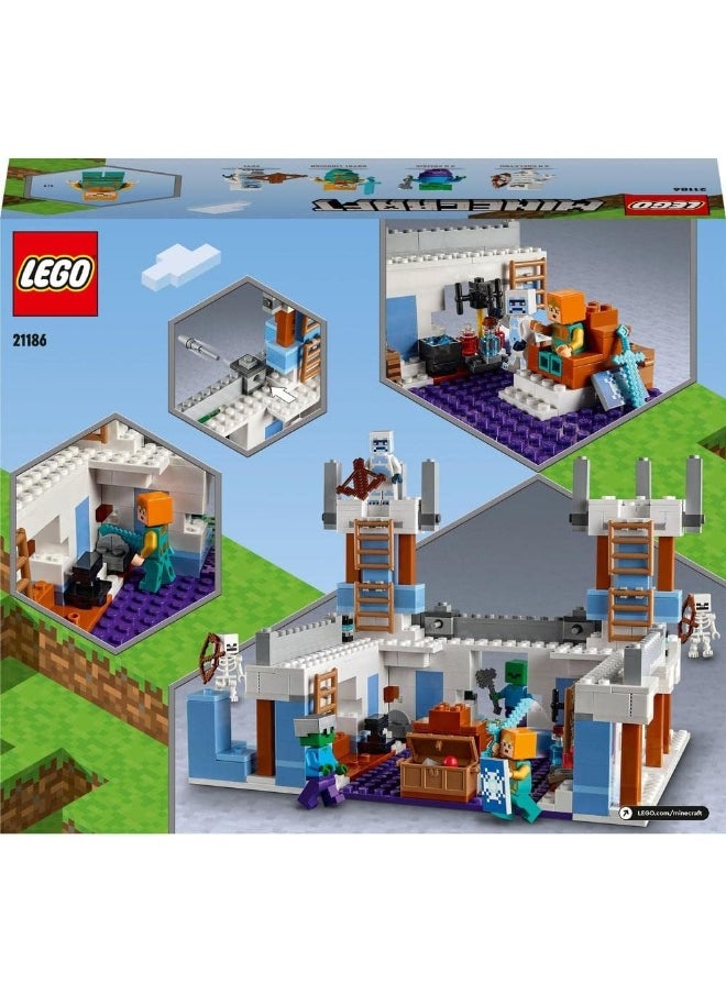 LEGO LEGO 21186 Minecraft The Ice Castle Toy, Gaming Set with Royal Warden, plus Zombie and Skeleton Mobs Figures, Birthday Gift Idea for Kids, Boys and Girls Aged 8 Plus  - Image 4