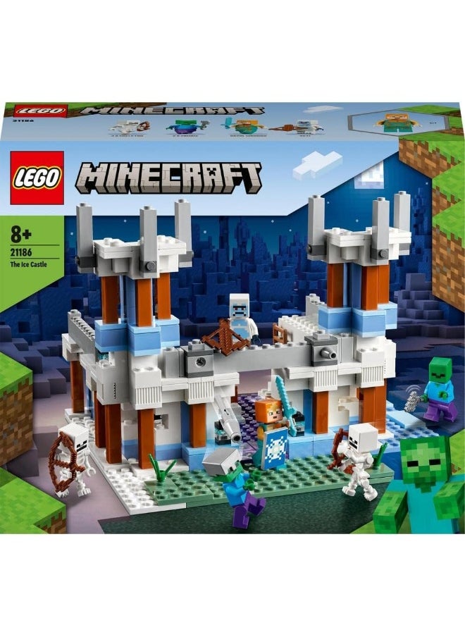 LEGO LEGO 21186 Minecraft The Ice Castle Toy, Gaming Set with Royal Warden, plus Zombie and Skeleton Mobs Figures, Birthday Gift Idea for Kids, Boys and Girls Aged 8 Plus  - Image 1