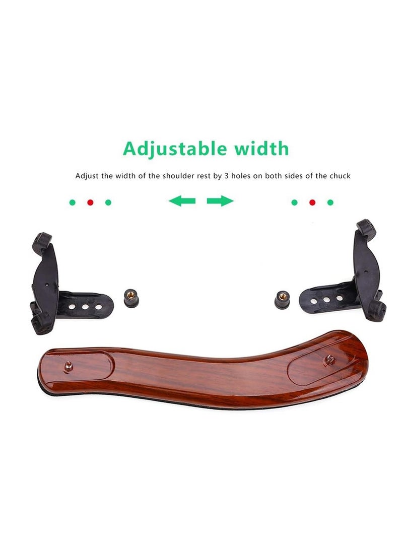 Excefore - Violin Shoulder Rest for 4/4 and 3/4 with Collapsible and Height Adjustable Feet Imitation wood grain Black Soft Foam Pad Rubber Violin Shoulder Rest Pad Holder - Image 1