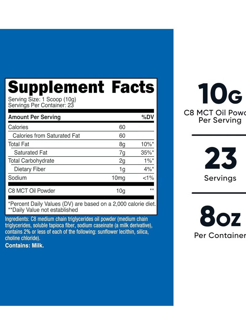 نوتريكوست، مسحوق زيت MCT C8، بدون نكهة، 8.1 أونصة (227 غرام) - Image 2