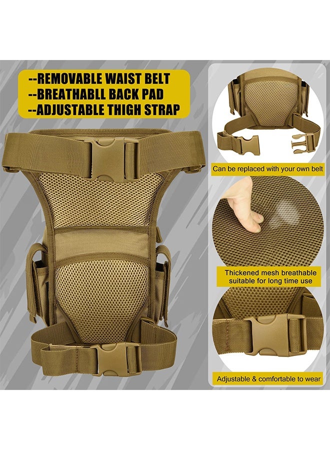 حقيبة ساق قابلة للسقوط للرجال والنساء، حقيبة فخذ عسكرية تكتيكية، حزمة متعددة الوظائف، حقيبة خارجية للمشي لمسافات طويلة، حقيبة فخذ. - Image 5