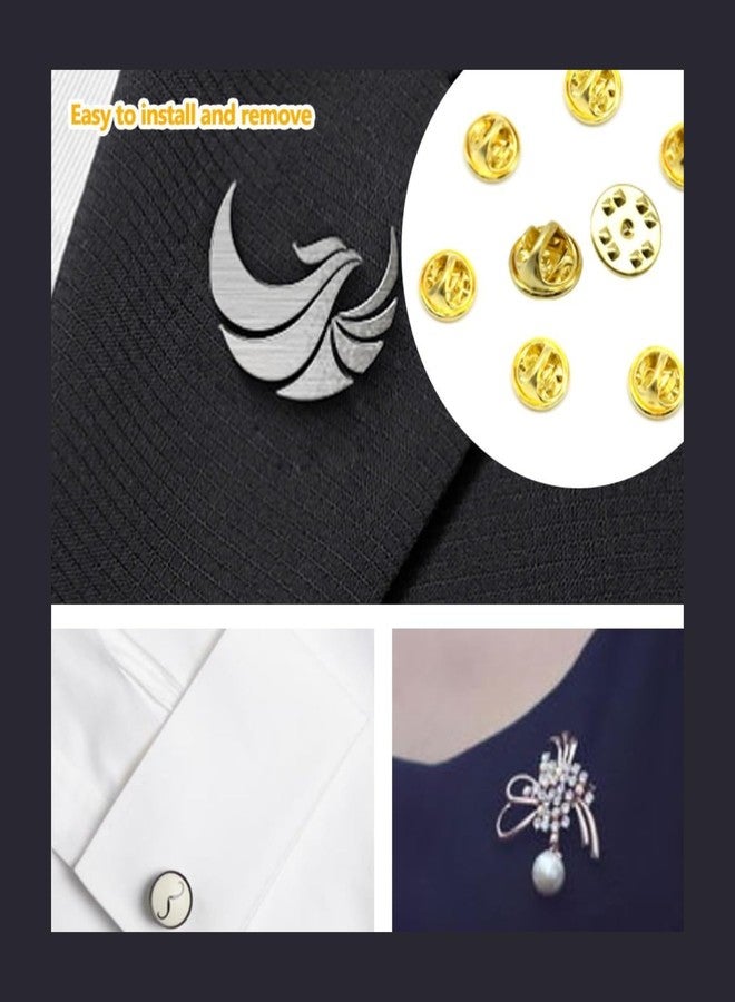 ST logo Hanging Tree Golden Locking Pin Backs Brooch Pin Back Butterfly with Pin Keepers Insignia Clutches Pin Backs Replacement Metal Lapel Pin Backing for Tie Hat Badge DIY Art & Crafts Pcs (50 Pcs) - Image 5