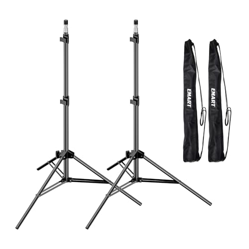 EMART 7 Ft Light Stand for Photography Portable Photo Video Tripod Stand 2 Pack Lighting Stand with Carry Case for Speedlight Flash SoftboxStrobe Light Camera Photographic Portrait - Image 1