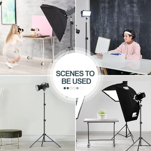 EMART 7 Ft Light Stand for Photography Portable Photo Video Tripod Stand 2 Pack Lighting Stand with Carry Case for Speedlight Flash SoftboxStrobe Light Camera Photographic Portrait - Image 3