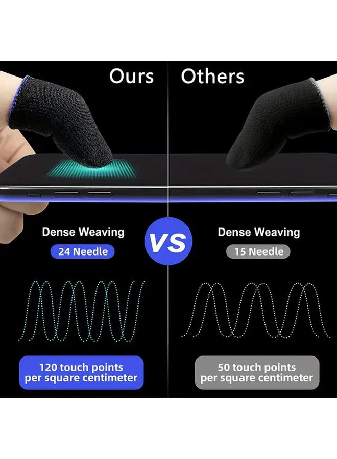 Superconductive Fiber Gaming Finger Sleeves 20pcs Breathable Anti Sweat Touchscreen - Image 5